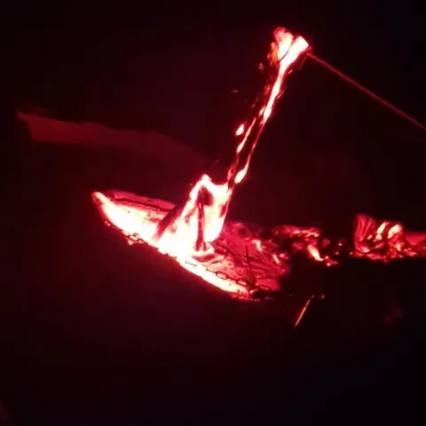 Molten lava running during the show